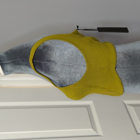 House of Harlow 1960 Luxe Essentials Olive Green Ribbed Crop Corset Top - Picture 2 of 8